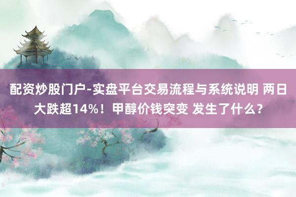 配资炒股门户-实盘平台交易流程与系统说明 两日大跌超14%！甲醇价钱突变 发生了什么？