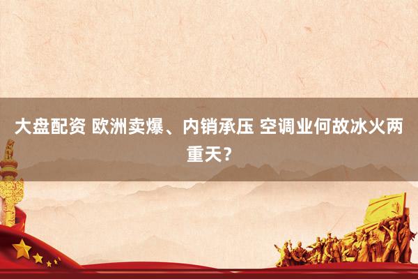 大盘配资 欧洲卖爆、内销承压 空调业何故冰火两重天？